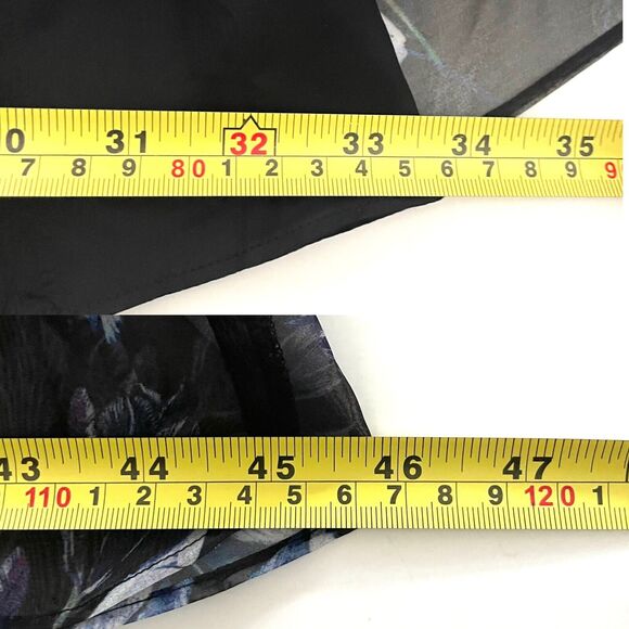 Jill Jill Stuart Floral Printed Organza Mesh Fit & Flare Blk Cocktail Dress - Picture 9 of 15